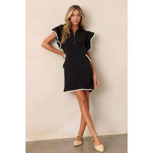 Red Dress Everywhere & Back Black Flutter Sleeve Mini Dress Size MM / Black